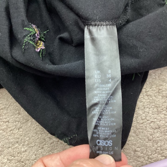 ASOS Design Embroidered Floral Dress Size 4 - Picture 7 of 8